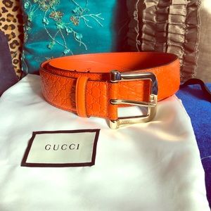 Orange and Gold Gucci Belt size 90